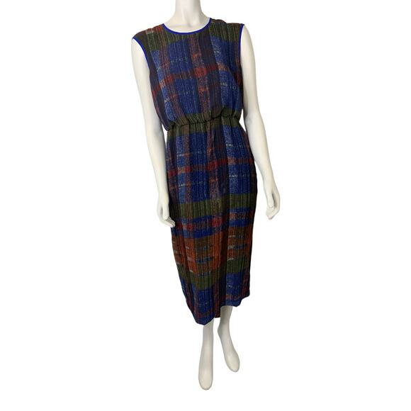 HD in Paris US 6P multi color plaid sleeveless dress - Picture 1 of 4